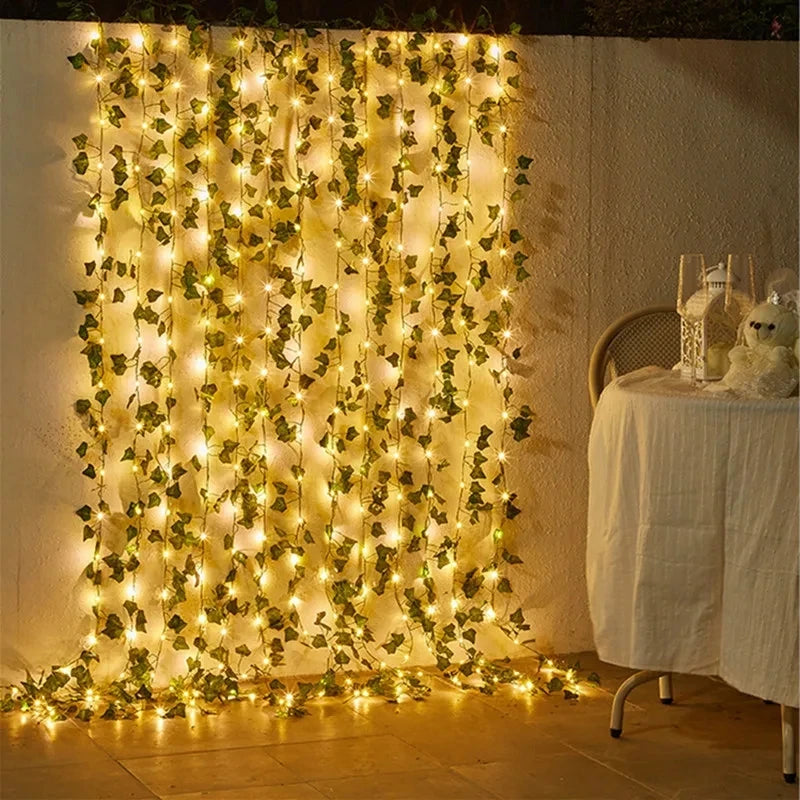 Artificial Ivy Vine Fairy Light Garland | Green Leaf String Lights Fairy Light Garland Babs