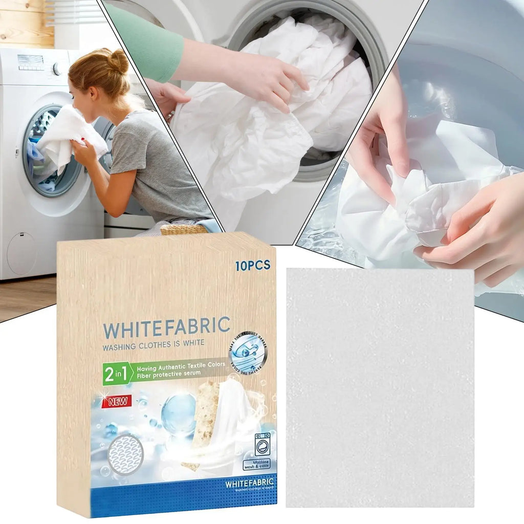 10 Fabric Whitener Dye Sheets – Restore Whites in Cotton & Linen Laundry Whitening Sheets Babs