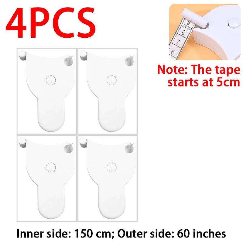 Portable Soft Measuring Tape – Retractable 1.5M Mini Ruler Soft Measuring Tape Babs 4pcs White inch-cm