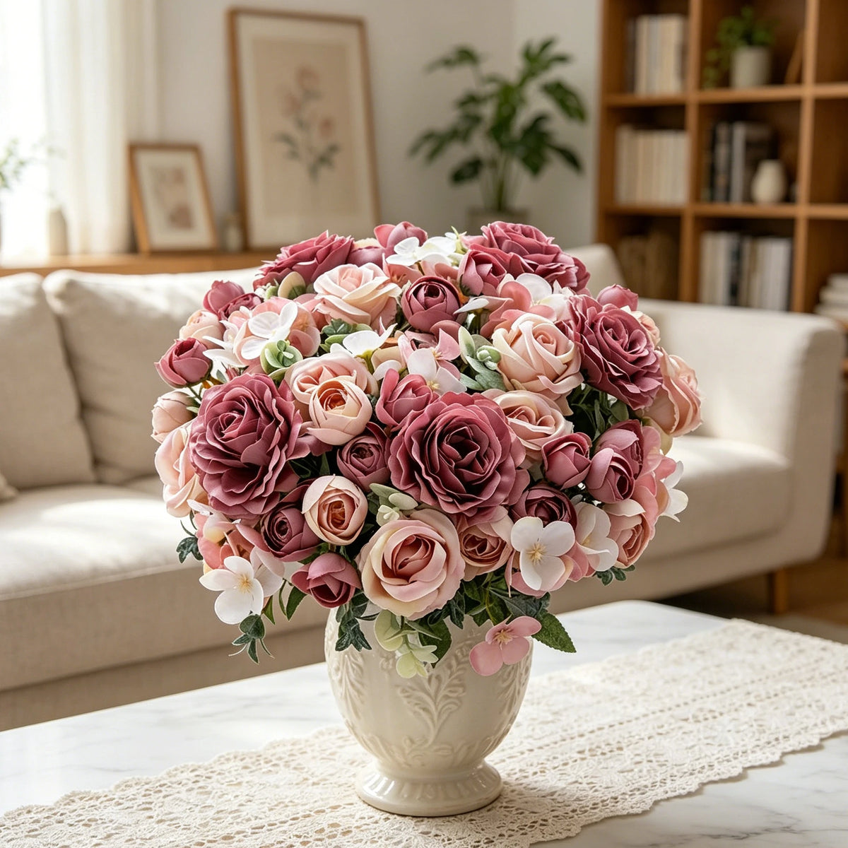 Artificial Silk Rose Bouquet – Wedding & Home Décor Artificial Flower Bouquet Babs