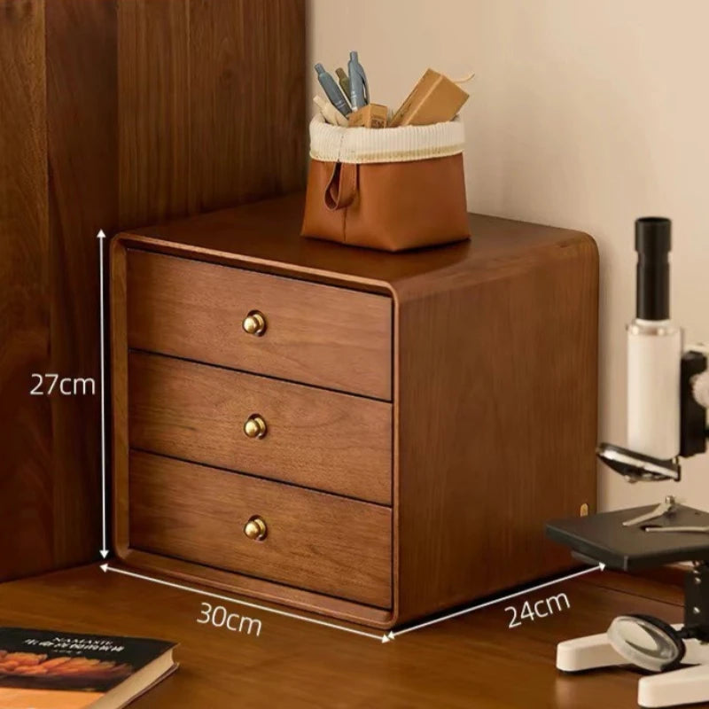 Solid Wood Retro Jewelry & Desktop Storage Box Organizer Wood Storage Organizer Babs 3 Layer