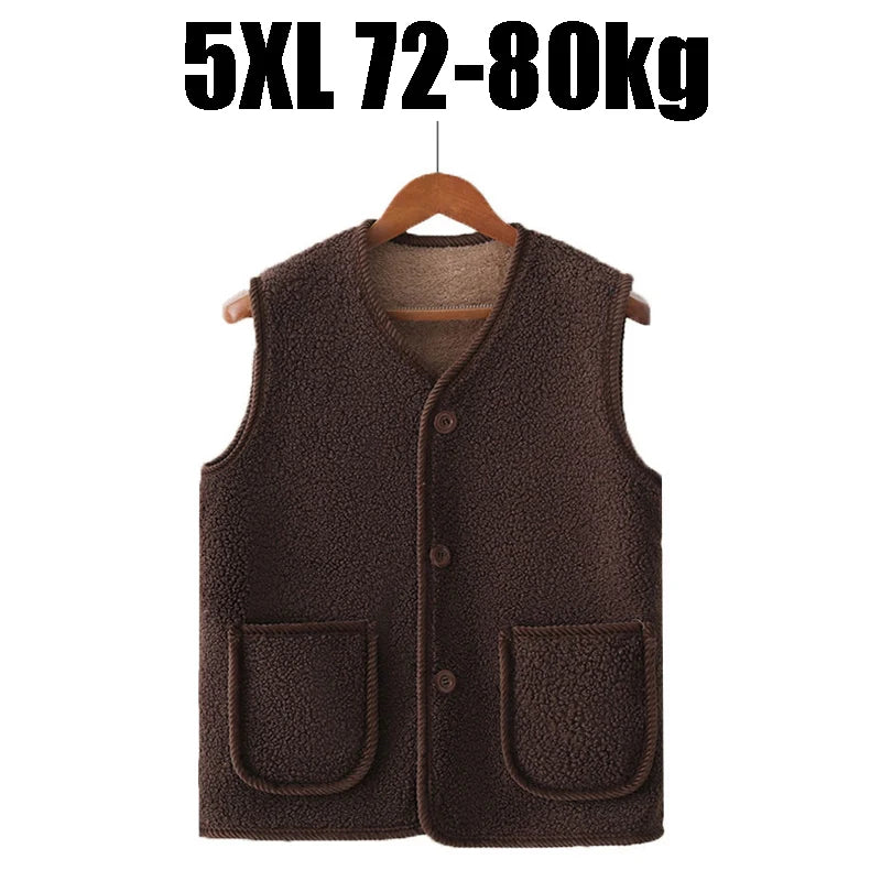Women's Fleece Vest – Warm Plush-Lined Sleeveless Jacket Plus Size Fleece Vest Babs One Size Dark Coffee-5XL