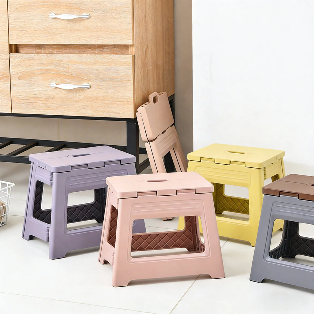 Folding Step Stool – Lightweight Non-Slip Plastic Stool for Home Folding Step Stool Babs