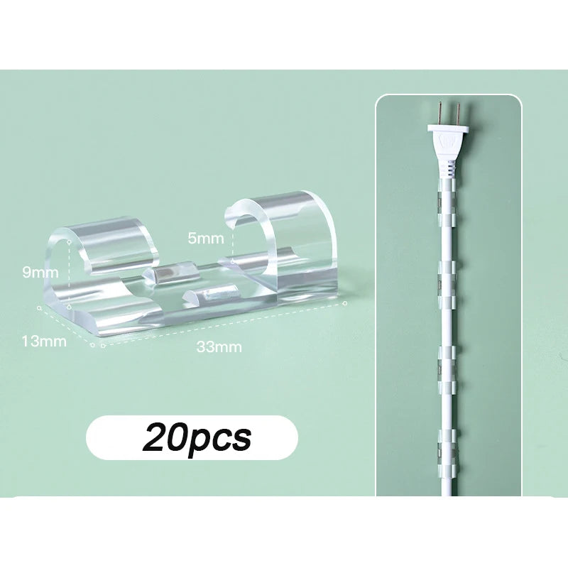 ABS Cable Organizer Clips – Desktop Cord & Wire Manager Cable Organizer Clips Babs 20pcs