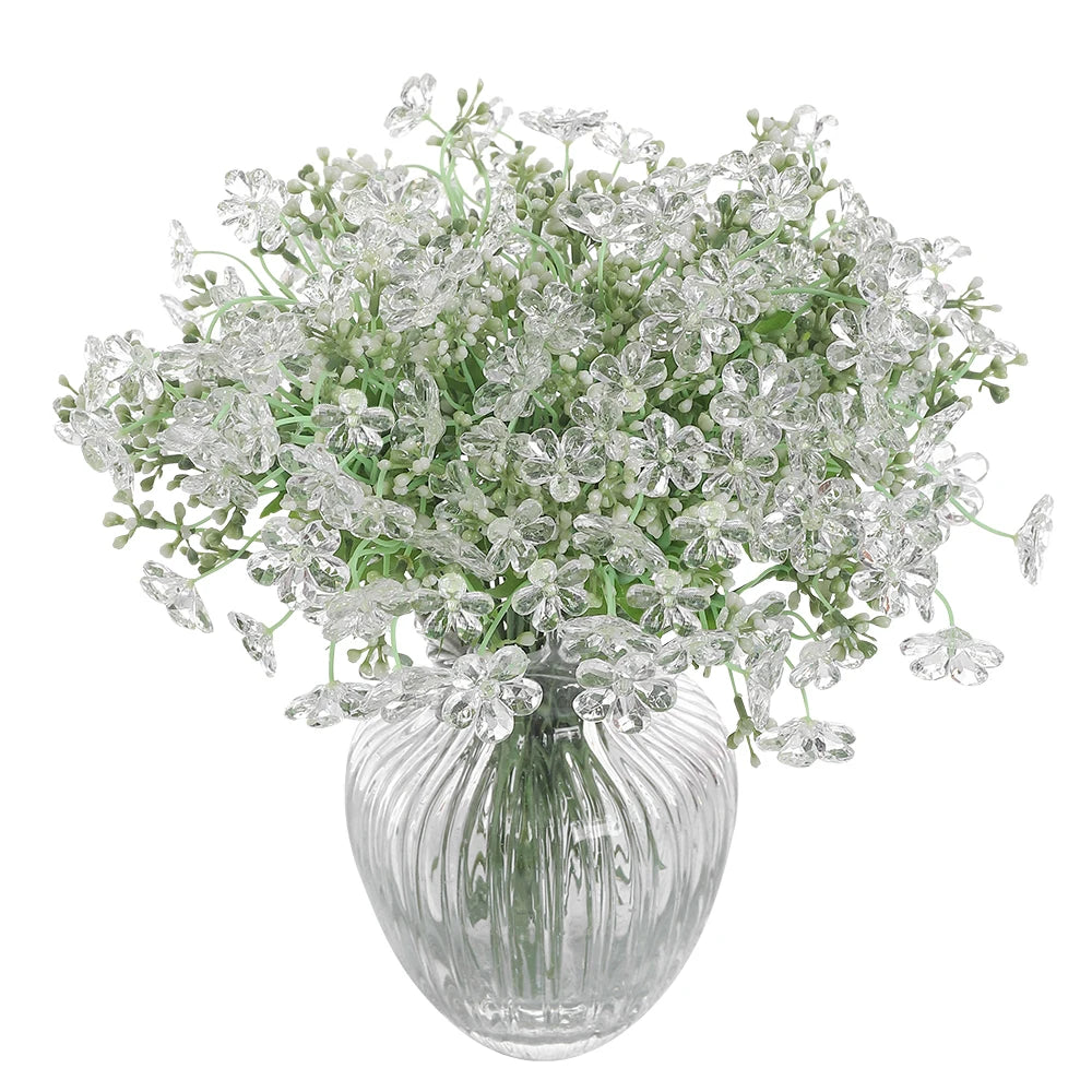 5Pcs Crystal Bead Artificial Rose Bouquet 28cm | Wedding Decor Artificial Flower Bouquet Babs