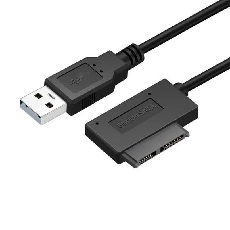 USB 2.0 to Mini SATA 13-Pin Adapter Cable for Laptop DVD Drive USB Drive Adapter Babs