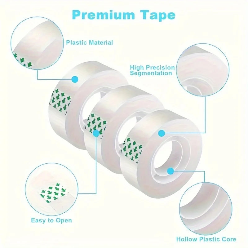Super Strong Transparent Tape 6/8 Rolls – Office, Gift & Crafts Adhesive Tape Set Babs