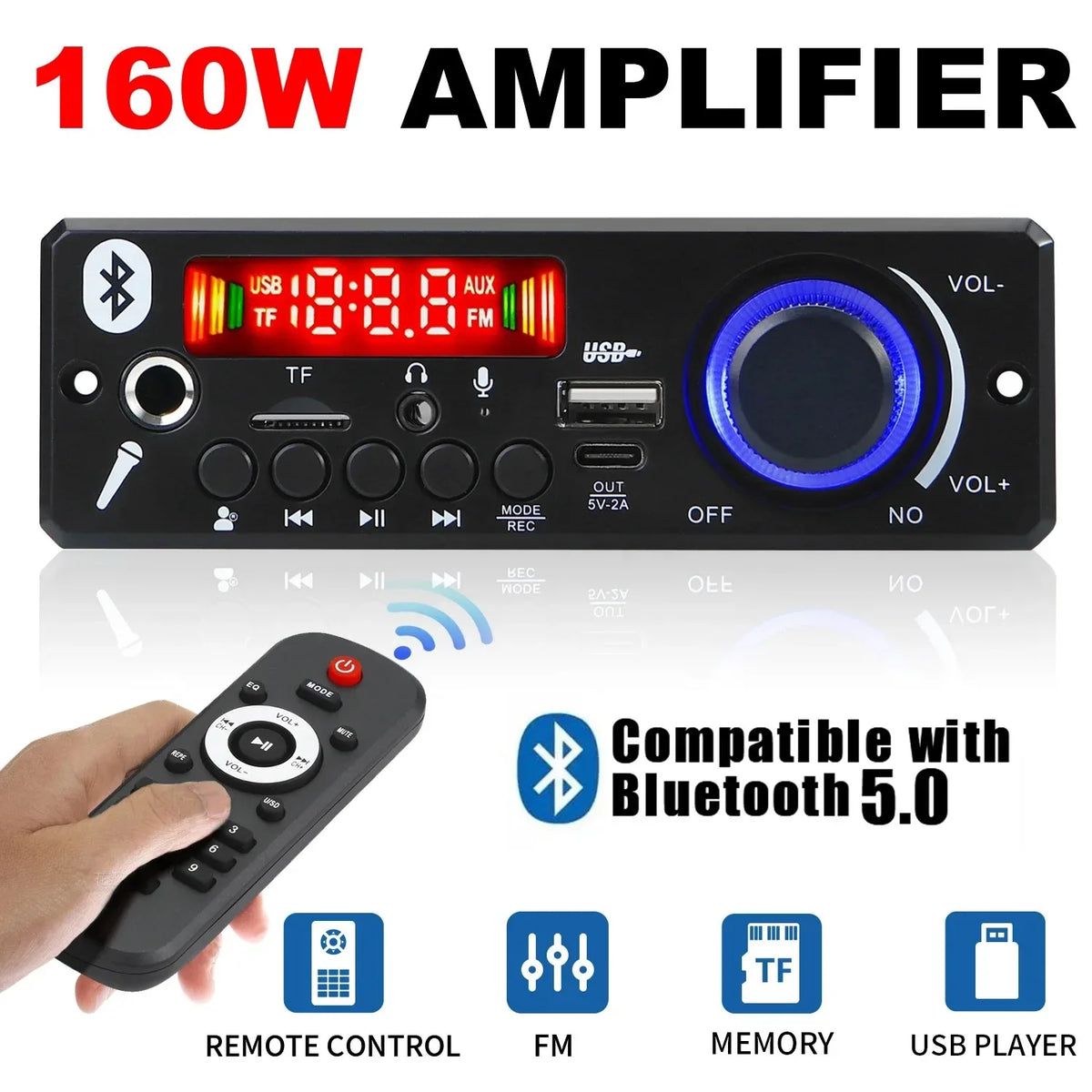 Bluetooth MP3 Decoder Board Amplifier – USB TF FM Car Audio DIY Bluetooth Amplifier Board Babs