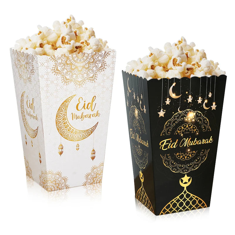 6pcs Eid Mubarak Candy & Popcorn Gift Boxes – Ramadan Party Party Gift Boxes Babs