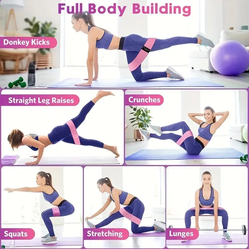 3-Pack Yoga Squat Resistance Bands – Butt Lift Stretch Belts Resistance Bands Set Babs