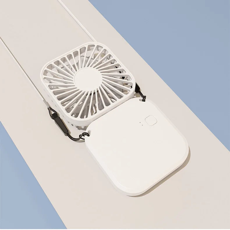 Mini Foldable Neck Fan – Portable 3-Speed Handheld Desk Fan Portable Neck Fan Babs White