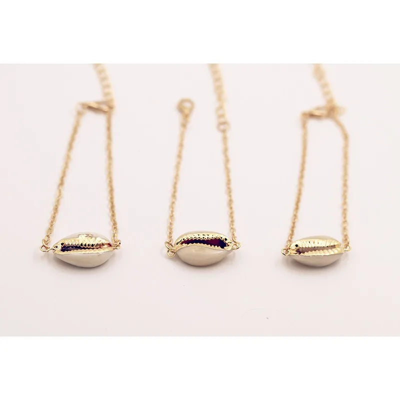 Women's Natural Shell Gold-Plated Strand Bangle Bracelet Shell Bangle Bracelet Babs