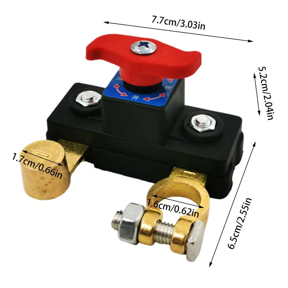 12V/24V Battery Cut-Off Switch | Zinc Alloy Disconnect Knob Battery Disconnect Switch Babs Pure copper