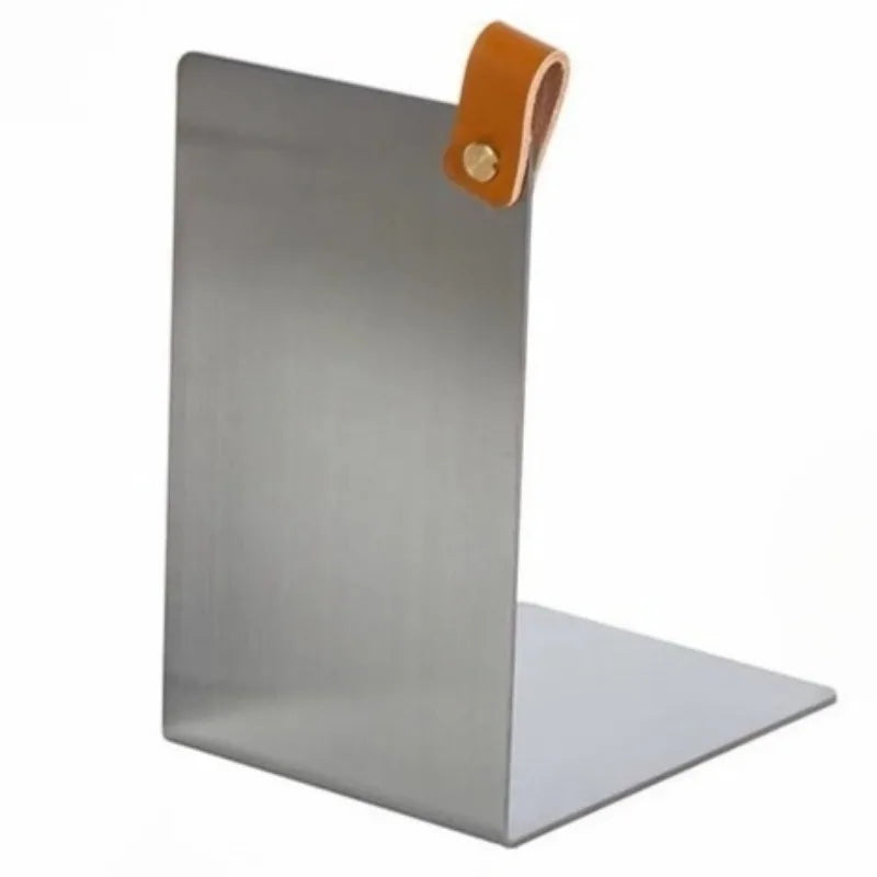 Stainless Steel Bookshelf – Modern Minimalist Desk Book Stand Desk Bookshelf Babs Brown-Small