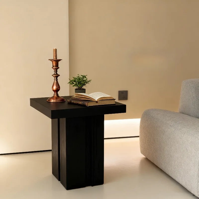 Vintage Solid Oak Coffee Table – Retro Square Side Table Coffee Side Table Babs