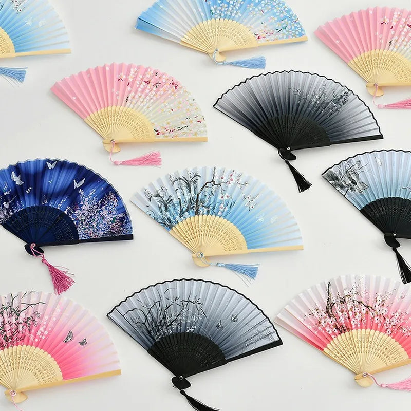Chinese Foldable Hand Fan – Bamboo & Cloth, Wedding Wholesale Foldable Hand Fan Babs