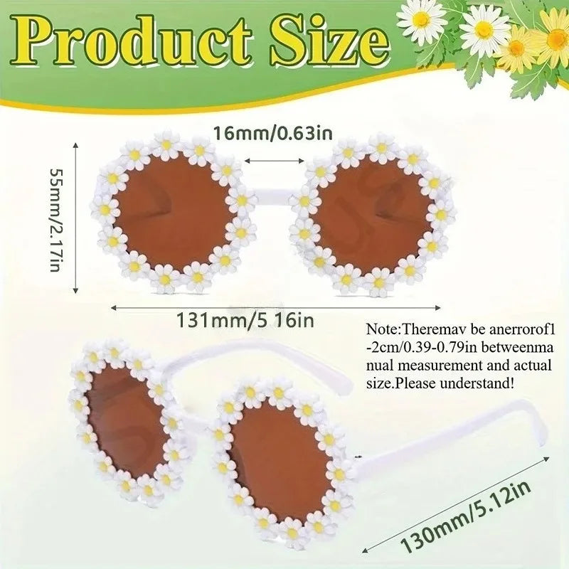 Kids Daisy Flower Sunglasses UV400 Round Frame | 1-8 Pack Kids Sunglasses Babs