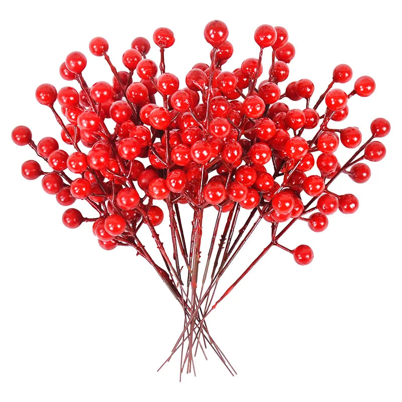 Artificial Red Holly Berry Stems – Christmas Décor (5–30 Pcs) Artificial Berry Stems Babs