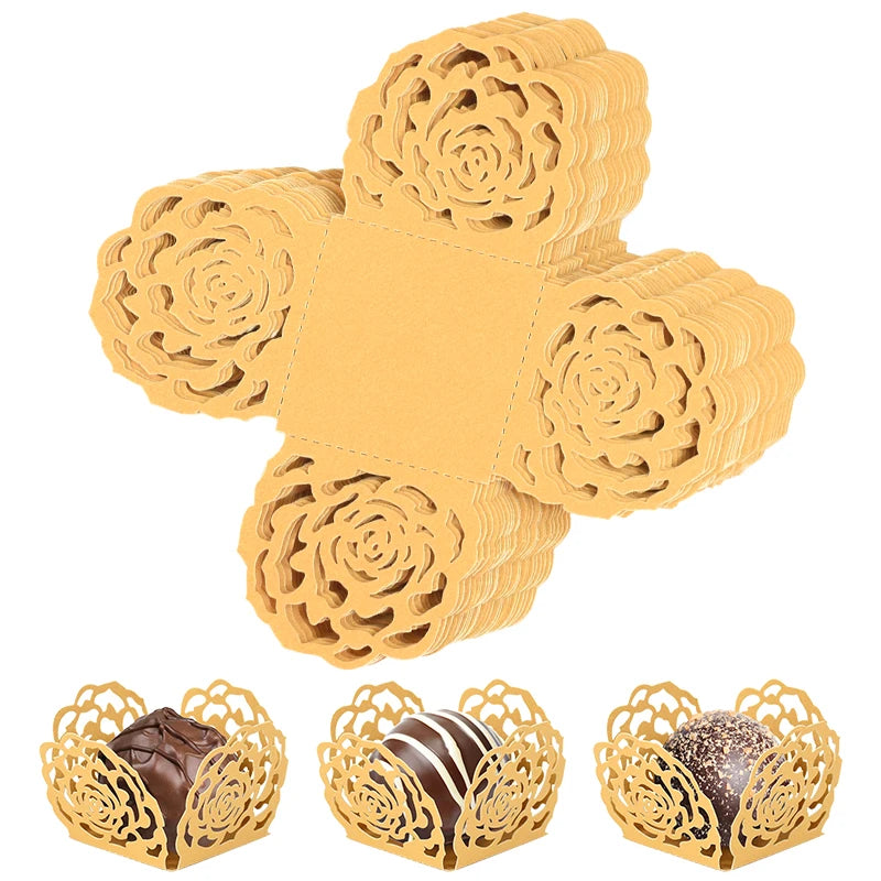 30/50pcs Chocolate Truffle Wrappers Mini Baking Cups Party Decor Mini Baking Cups Babs
