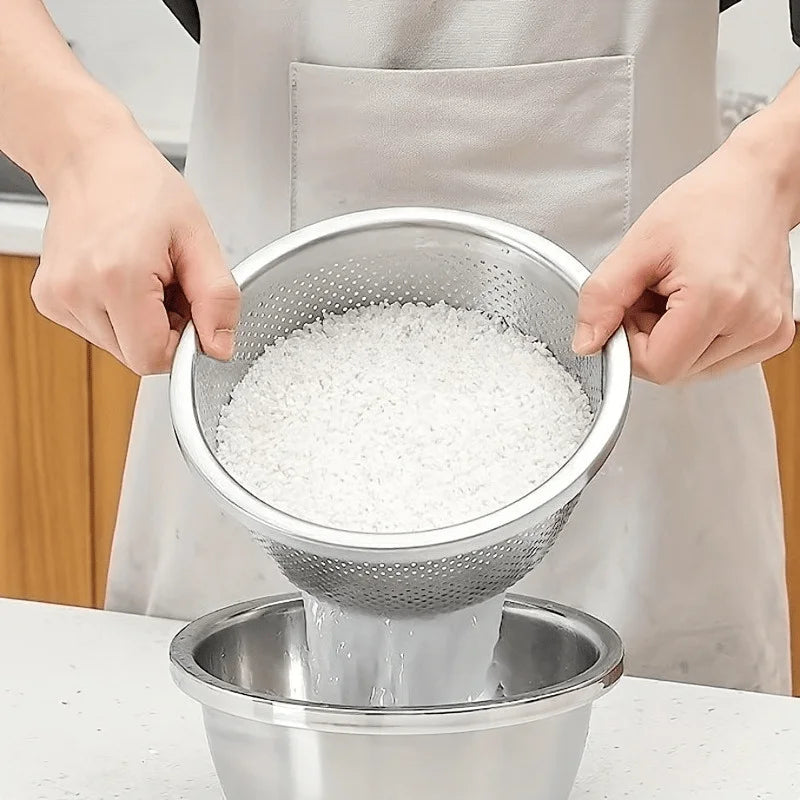Stainless Steel Double Layer Colander Basket Set of 2 Kitchen Colander Set Babs