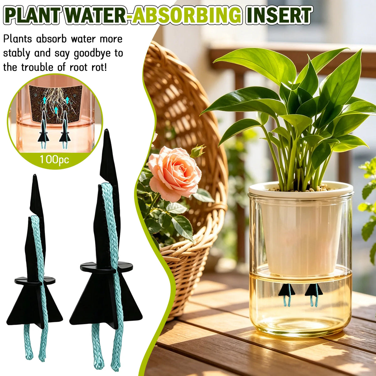 Self-Watering Plant Spikes 8Pcs – Automatic Indoor Plant Waterer Plant Watering Spikes Babs