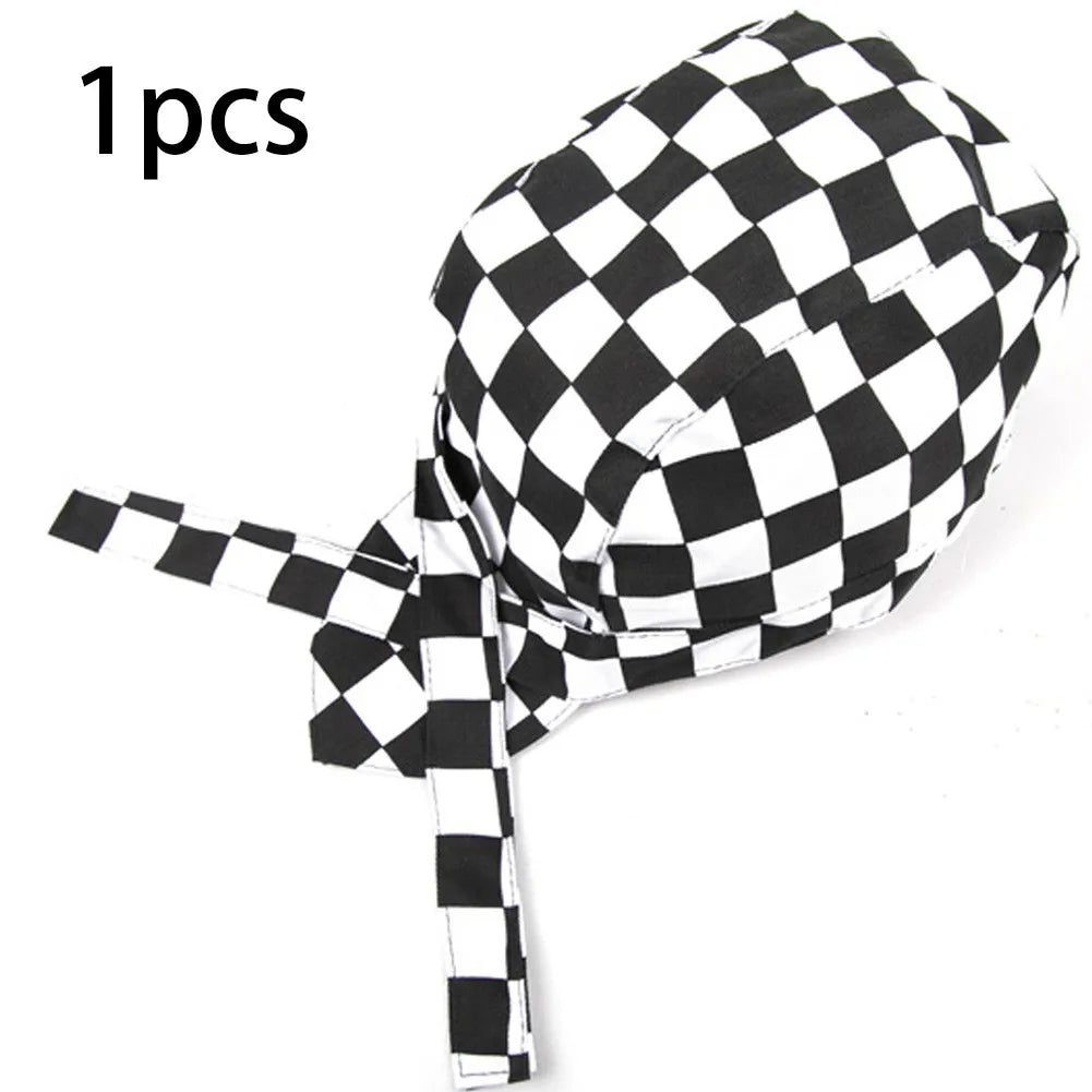 Unisex Pirate Skull Chef Hat – Kitchen & Catering Cap Chef Hat Babs Black white grid