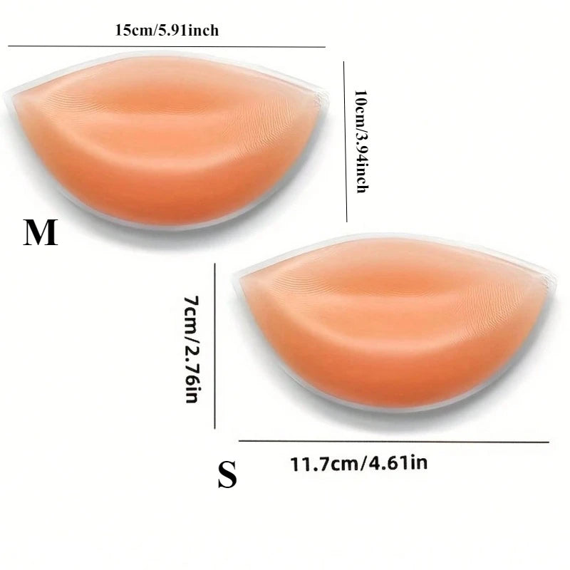 2PCS Soft Silicone Gel Breast Pads – Adhesive Non-Slip Booster Silicone Bra Inserts Babs