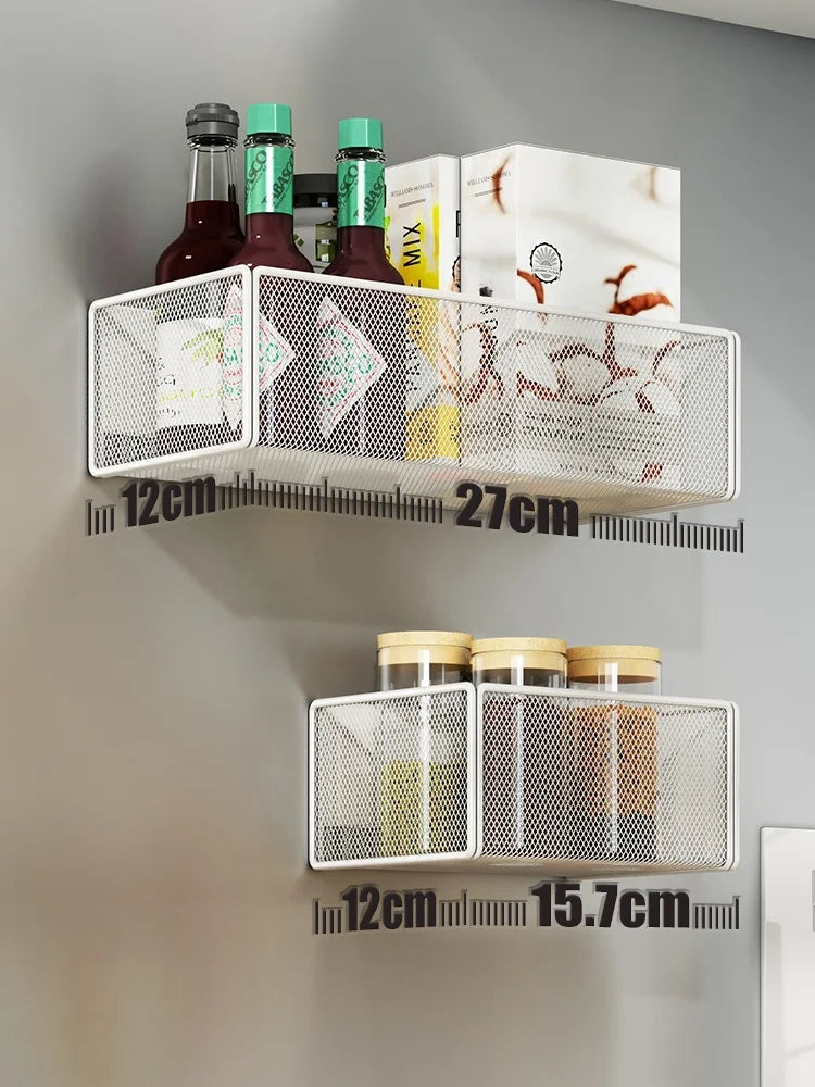 Magnetic Spice Rack Hanging Basket – Fridge & Wall Shelf Magnetic Storage Rack Babs