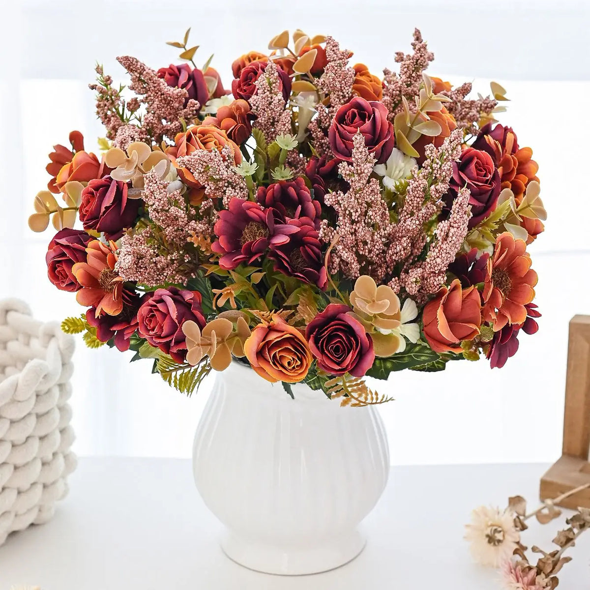 Artificial Silk Rose Bouquet – Wedding, Home & Party Décor Artificial Silk Flowers Babs