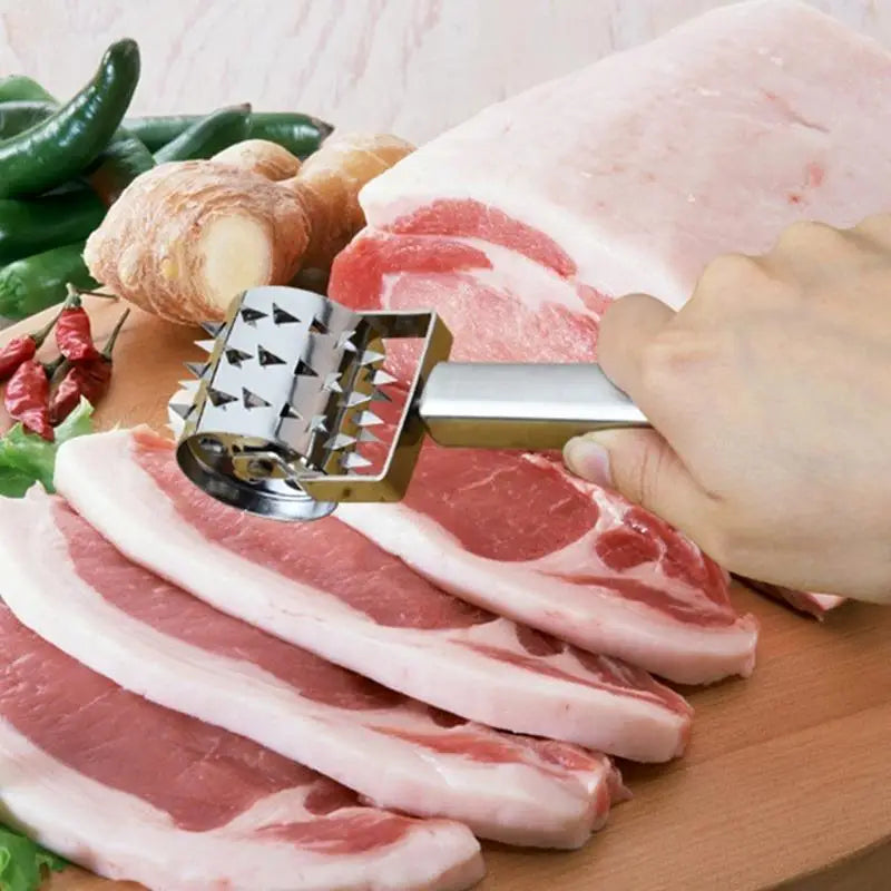 Stainless Steel Roller Meat Tenderizer | BBQ Kitchen Tool Meat Tenderizer Babs