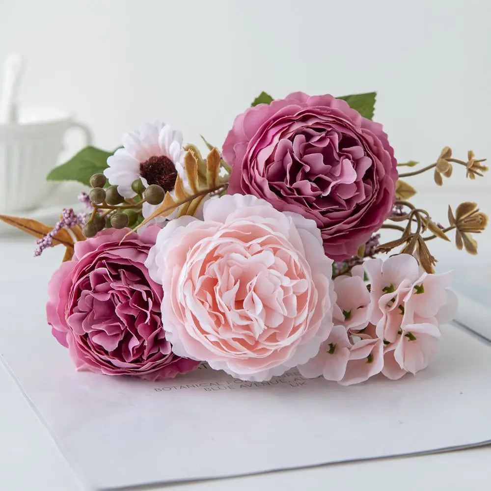 Silk Persian Peony Artificial Flowers for Wedding & Home Décor Artificial Silk Flowers Babs plum 1PC