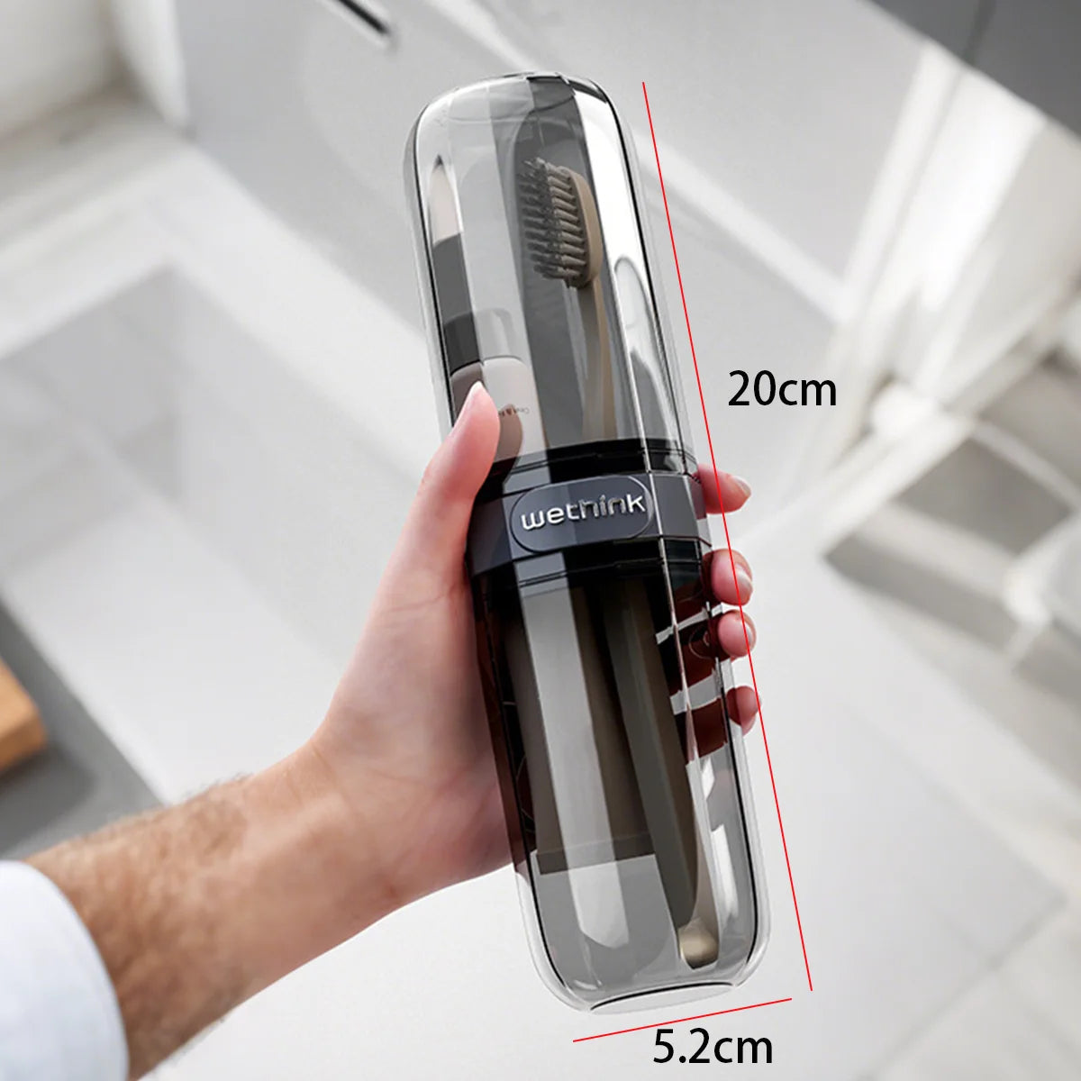 Travel Toothbrush & Toothpaste Holder Case – Portable Storage Box Toothbrush Travel Case Babs transparent black