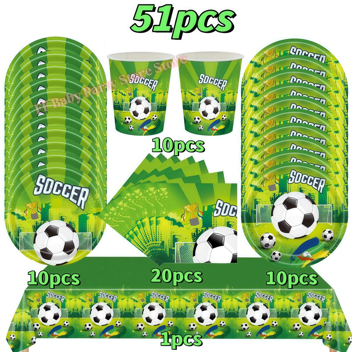 Soccer Football Birthday Party Decorations – Balloons, Plates & Cups