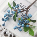 2Pcs Mini Artificial Berry Foam Flowers – Christmas & Wedding Decor Artificial Floral Decor Babs blue 2pcs