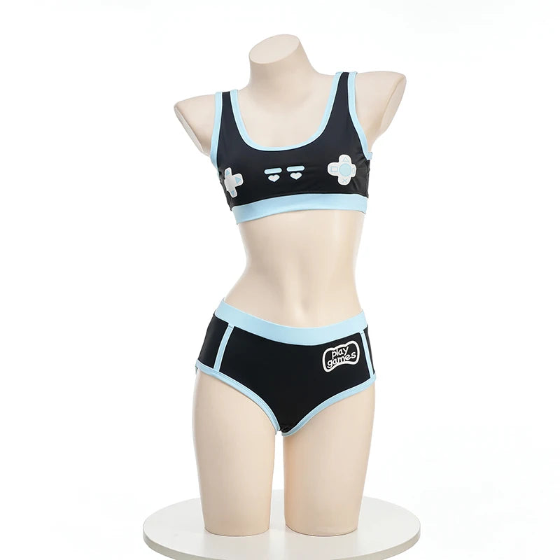 Women Anime Gamepad Cosplay Gym Uniform Swimwear Set Cosplay Swimwear Set Babs Black One Size China Mainland