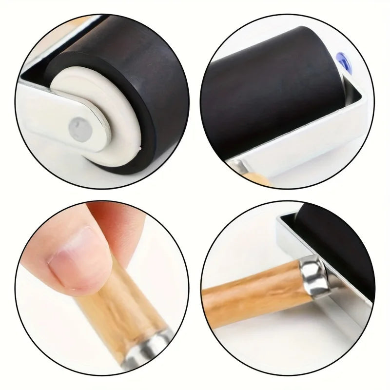 Rubber Brayer Roller – Wooden Ink Roller for Printmaking & Art Printmaking Brayer Roller Babs