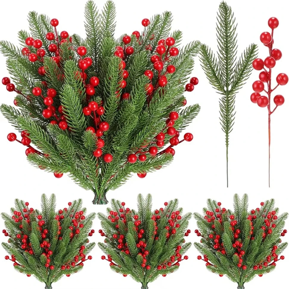 Artificial Holly Berry Branches for Christmas & Wedding Décor Artificial Holly Picks Babs