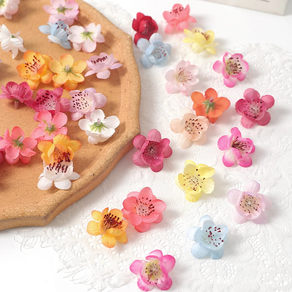 20/30Pcs Peach Blossom Silk Artificial Flower Heads | Wedding Decor Artificial Flower Heads Babs