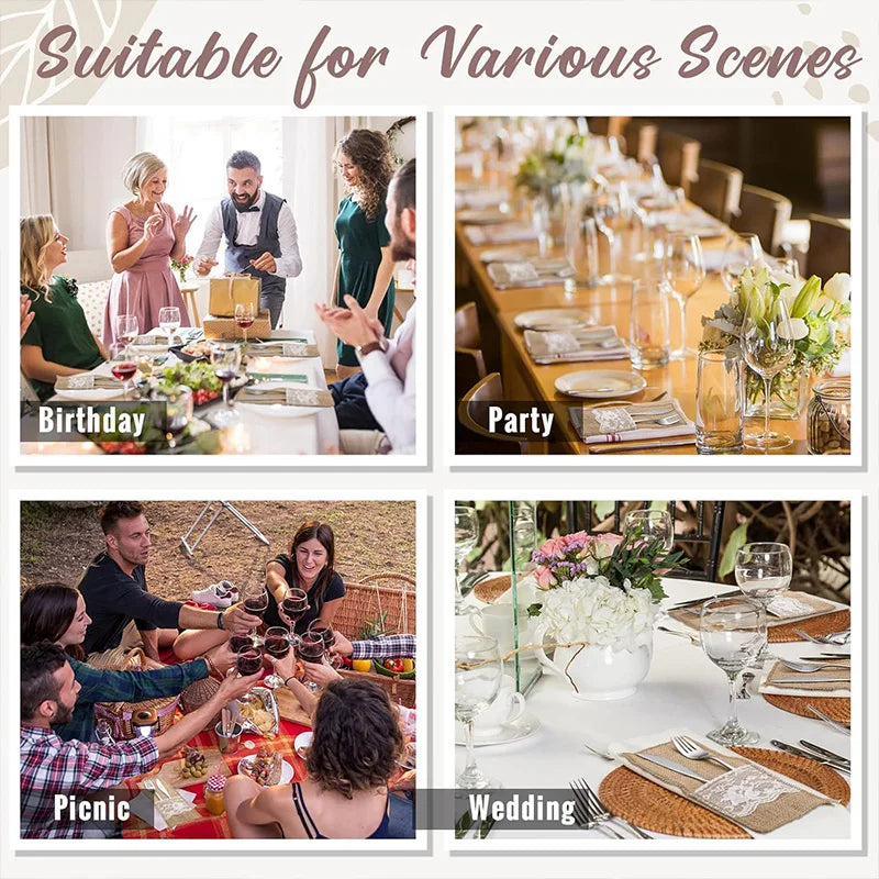 Rustic Burlap Cutlery Holder Bags | Wedding & Party Table Decor Cutlery Holder Bags Babs