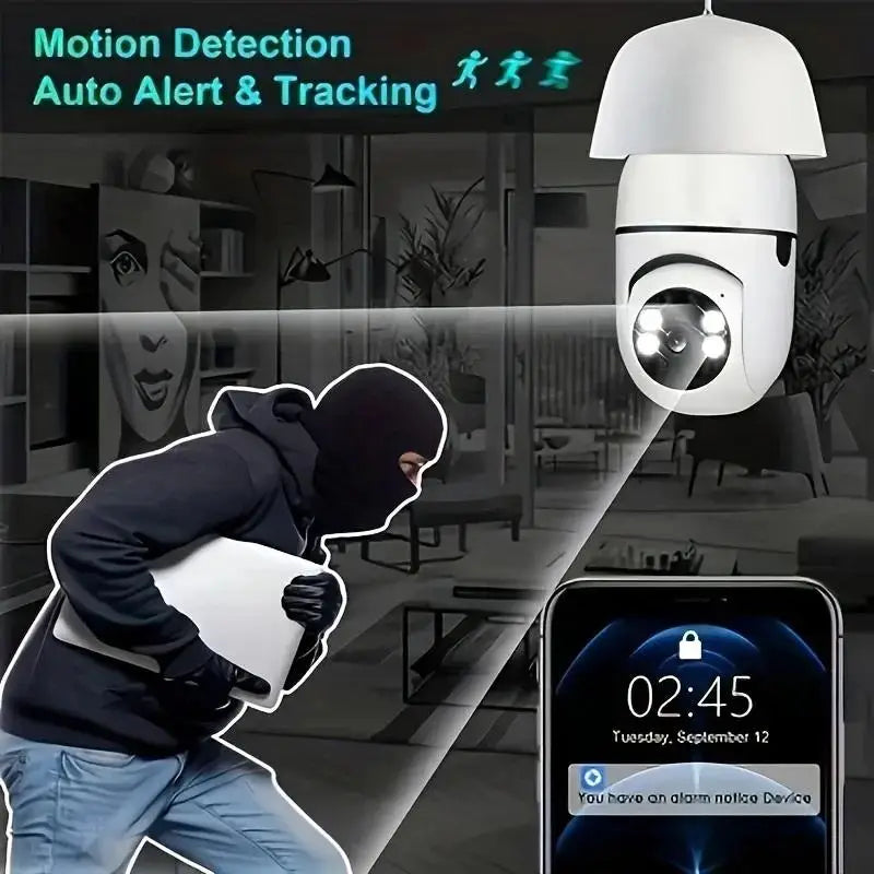 E27 Bulb WiFi Security Camera – Night Vision & Auto Tracking WiFi Security Camera Babs