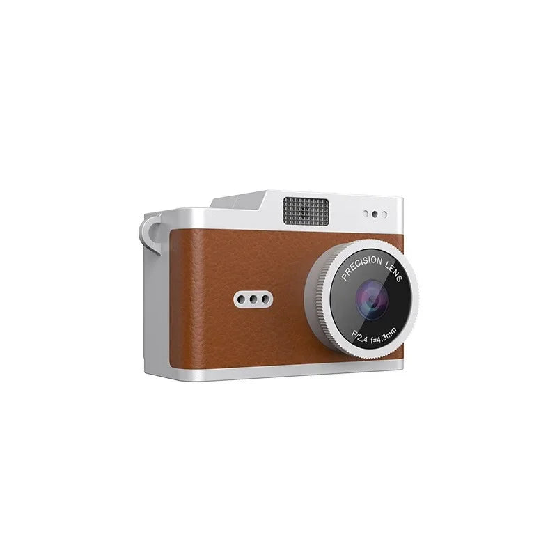 KEBIDUMEI 1080P Mini Retro Pocket Camera with LED Flashlight Mini Pocket Camera Babs Brown