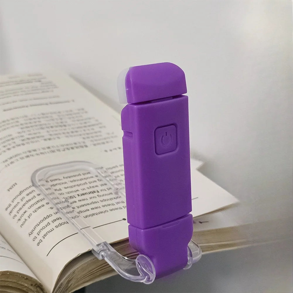 LED USB Rechargeable Clip Book Light – Eye-Friendly Reading Lamp Clip Reading Lamp Babs PURPLE