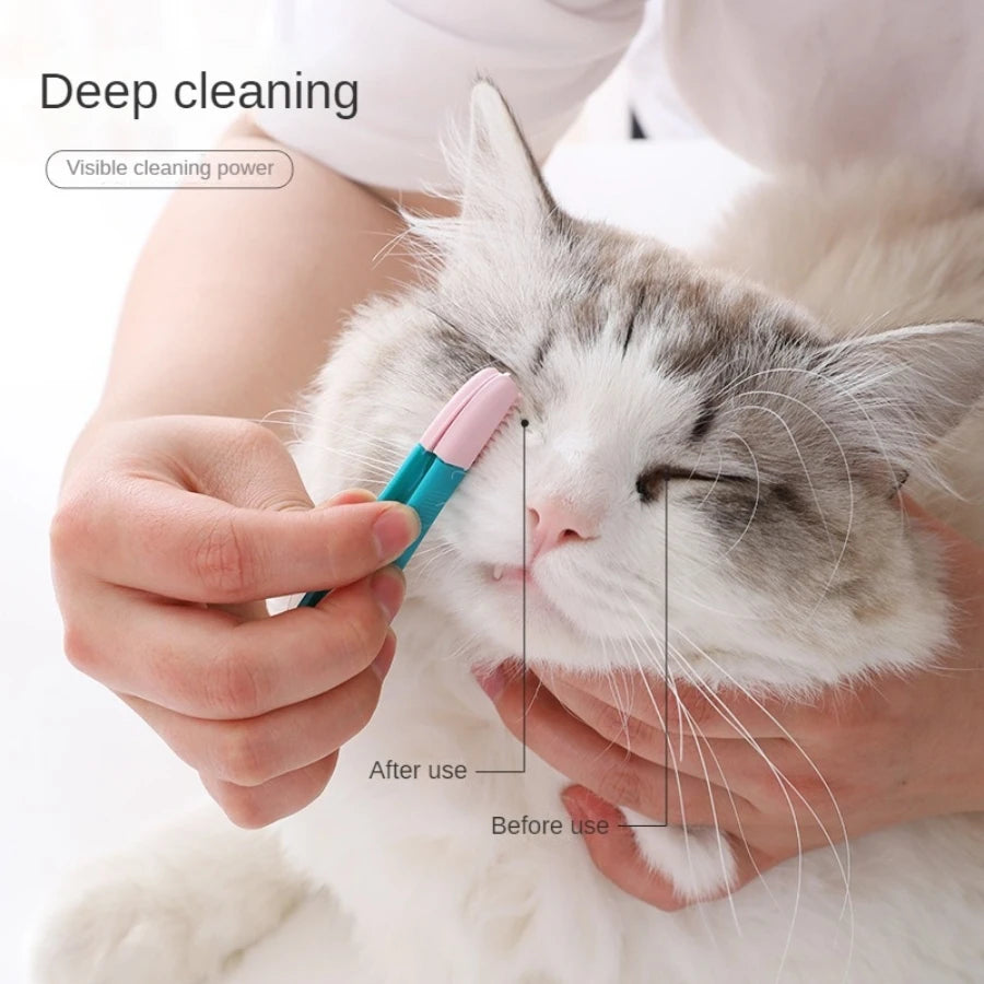 Pet Tear Stain Remover Comb – Eye Cleaning Brush for Cats & Dogs Pet Grooming Comb Babs