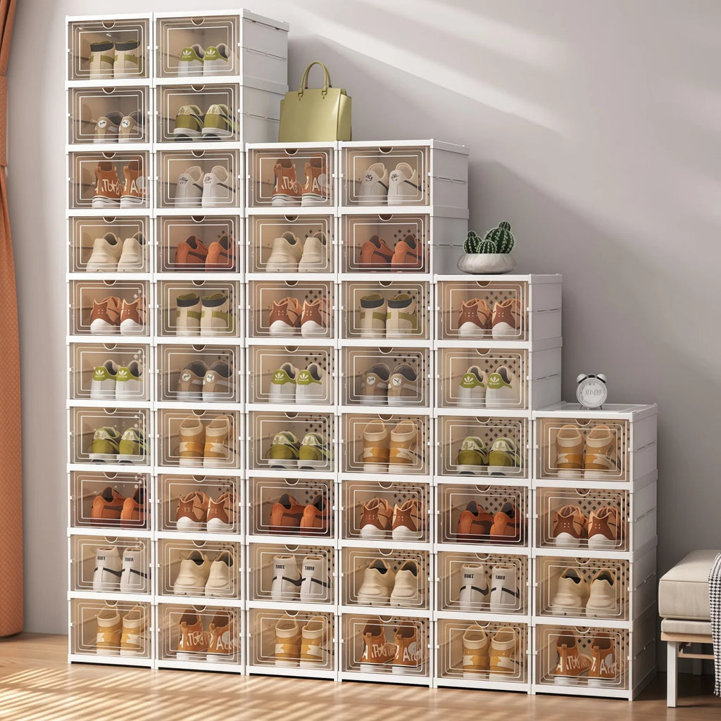 Clear Stackable Shoe Storage Boxes – Large Plastic Organizer Shoe Storage Organizer Babs