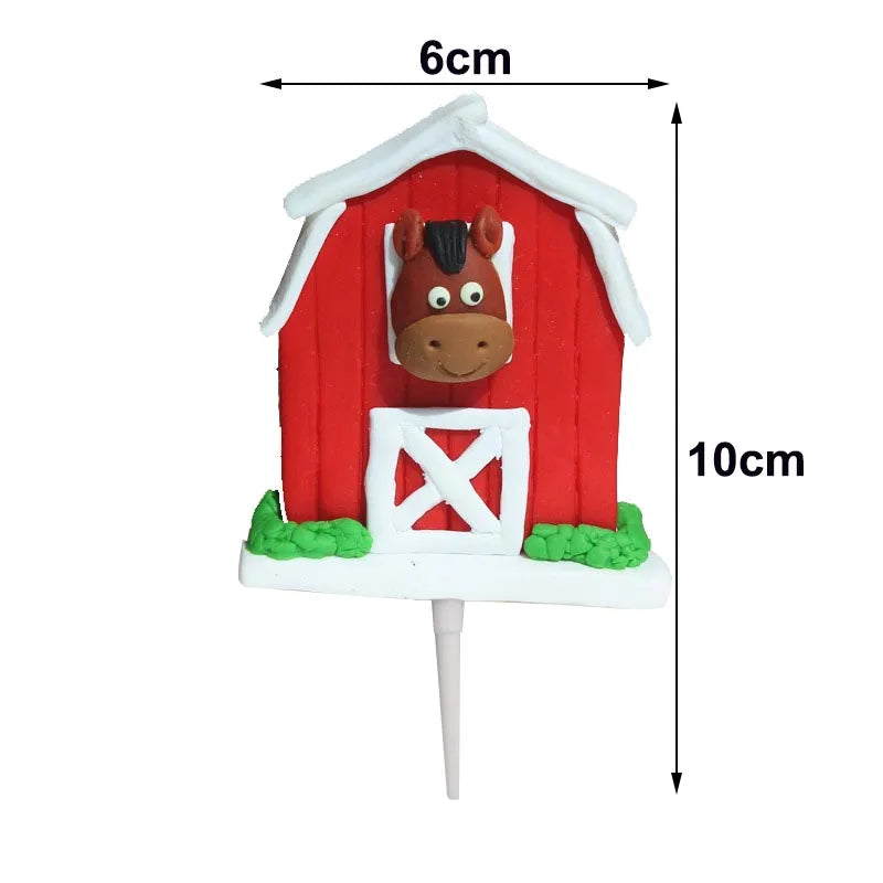 Farm Animal Cake Toppers – Lambs, Ponies, Piglets & More Cake Topper Set Babs DEEP BLUE