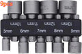 9-Piece Hex Shank Socket Set 5–13mm Metric Impact Bits Kit Impact Socket Set Babs 9pcs