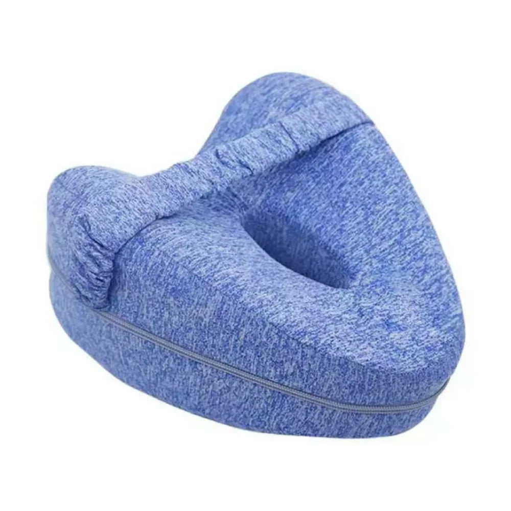 Memory Foam Heart Leg Pillow for Side Sleepers & Pregnancy Memory Foam Leg Pillow Babs blue