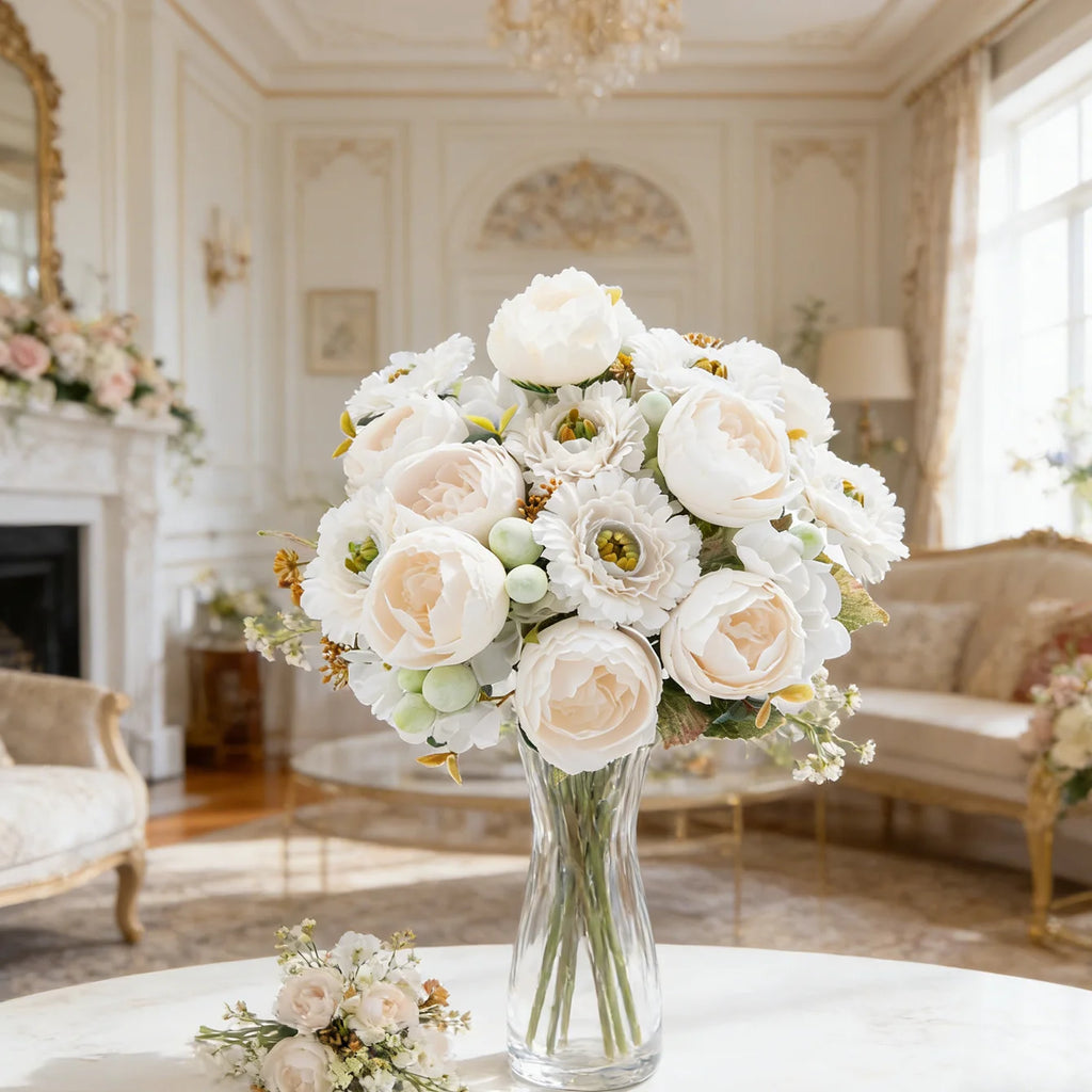 Silk Artificial Rose Bouquet – Wedding, Home & Garden Decor Artificial Flower Bouquet Babs