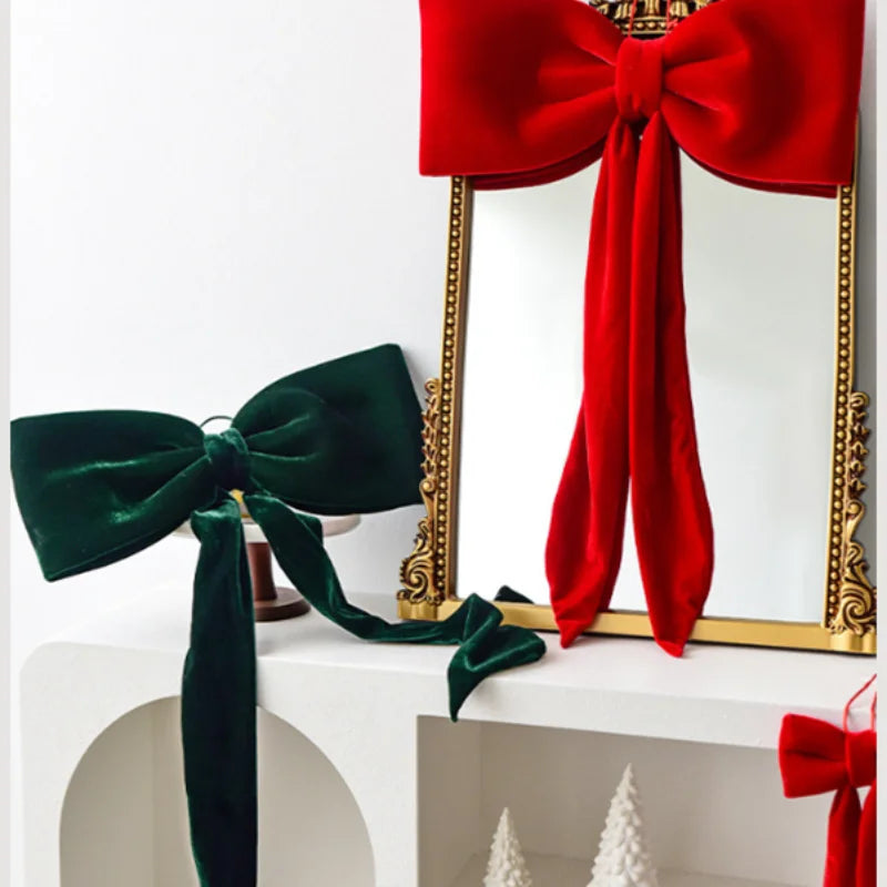 Velvet Christmas Bows 12pcs – Tree & Party Hanging Ornaments Christmas Bow Ornaments Babs