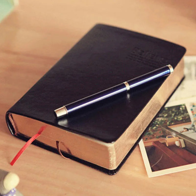 A6 PU Leather Notebook Vintage Gold Edge Bible Style Journal Leather Journal Notebook Babs